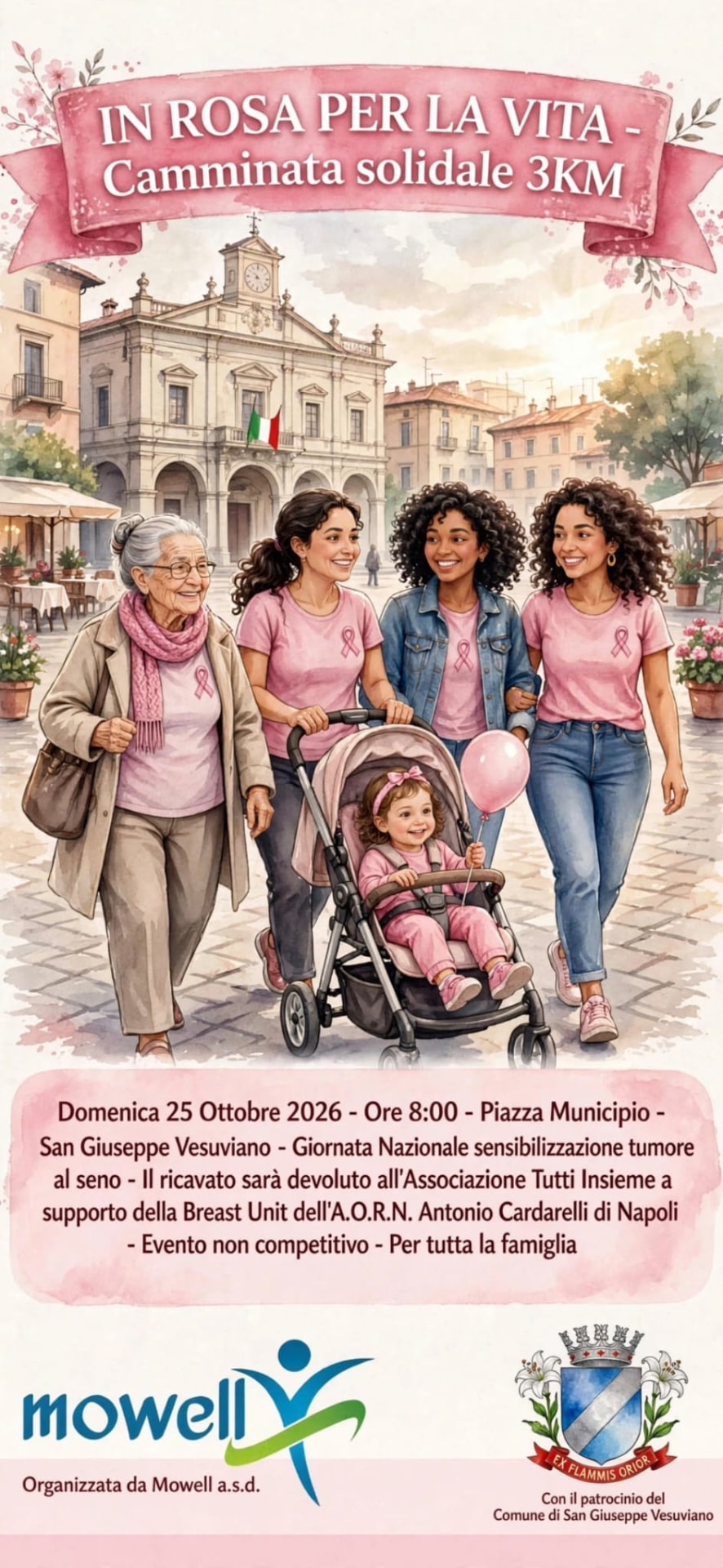 Famiglie partecipano a In Rosa per la Vita